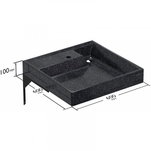 Раковина СанТа Юпитер 60 900141 на стиральную машину Млечный путь искусственный камень (литьевой мрамор) подвесная, на стиральную машину
