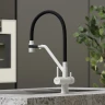 Смеситель для кухни Sancos Dora SC4003GR Белый гранит Черный латунь