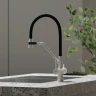 Смеситель для кухни Sancos Dora SC4003GR Белый гранит Черный латунь