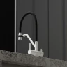 Смеситель для кухни Sancos Dora SC4003GR Белый гранит Черный латунь