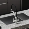 Смеситель для кухни Sancos Dora SC4003GR Белый гранит Черный латунь