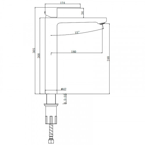 Смеситель для раковины Splenka S222.15.05 Сатин нержавеющая сталь