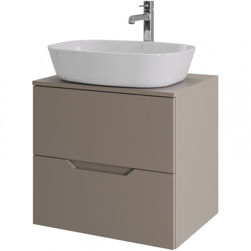 Тумба с раковиной Orange Line 60 Li-60TuLMDF+B08-500W подвесная Латте матовый МДФ / ЛДСП