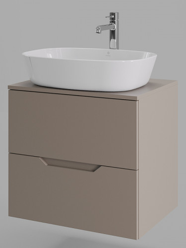 Тумба с раковиной Orange Line 60 Li-60TuLMDF+B08-500W подвесная Латте матовый МДФ / ЛДСП