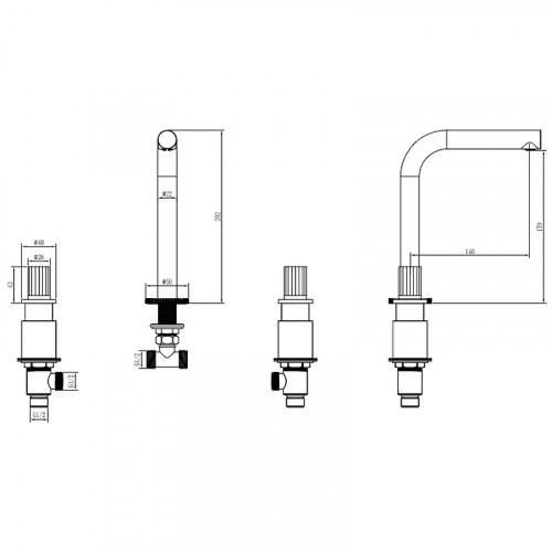 Смеситель для раковины Boheme Elegante 152-MG-EL Золото матовое латунь