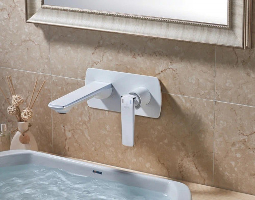 Смеситель для раковины Rose R13F R1341F Белый Хром латунь