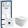 Комплект унитаза Ceramicanova Union CN4009T с инсталляцией Grohe Rapid SL 38775001 с сиденьем Микролифт и клавишей смыва Хром фарфор подвесной