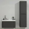 Тумба с раковиной Black&White Universe U935.800 80 935800 с подсветкой подвесная цвет Серый матовый
