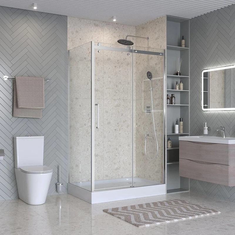 Душевой уголок BelBagno Marino 2 120x80 MARINO-2-AH-1-120/80-C-Cr профиль Хром стекло прозрачное