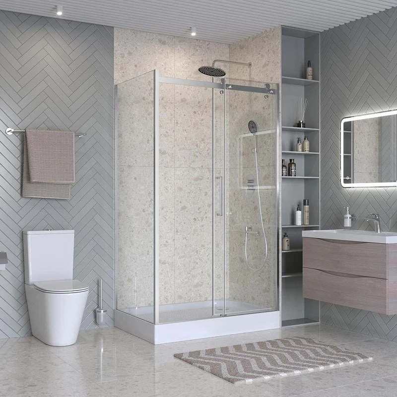 Душевой уголок BelBagno Marino 2 120x80 MARINO-2-AH-1-120/80-C-Cr профиль Хром стекло прозрачное