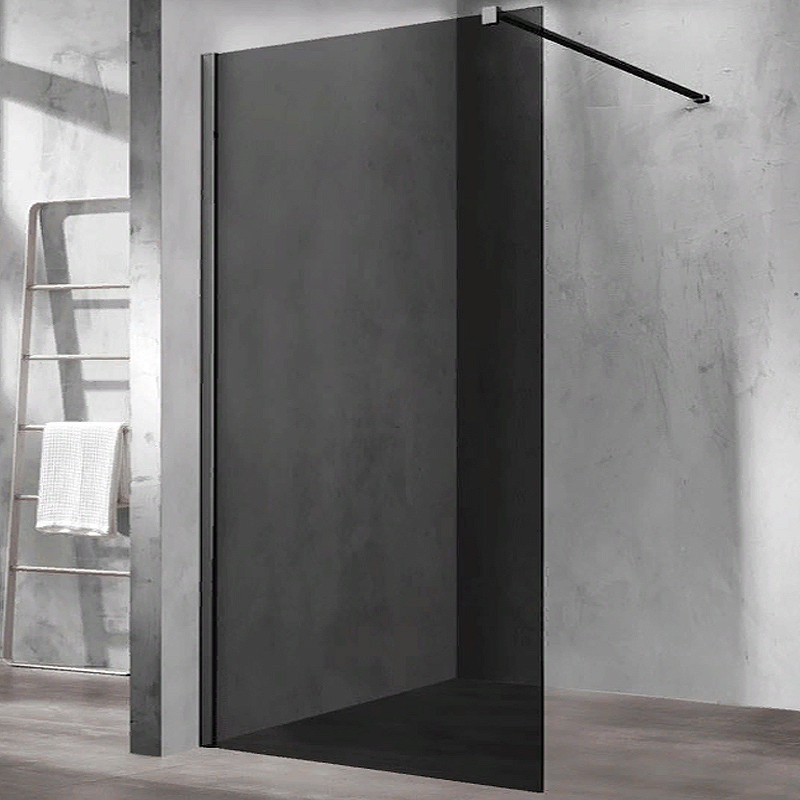 Душевая перегородка Vincea Walk-In 100 VSW-1H100CGB профиль Черный матовый стекло тонированное