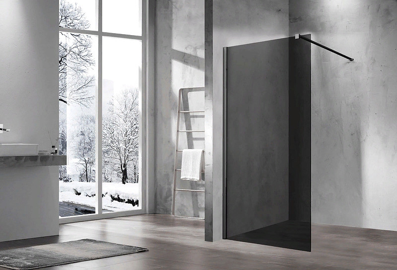 Душевая перегородка Vincea Walk-In 100 VSW-1H100CGB профиль Черный матовый стекло тонированное