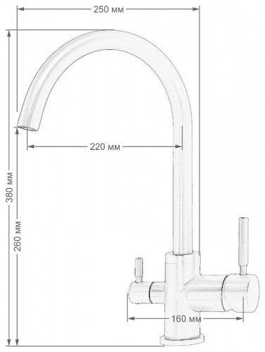 Смеситель для кухни Seaman Barcelone SSL-5385-GL цвет Светлая оружейная сталь