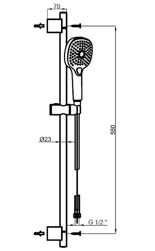 Душевой гарнитур Azario Nevo AZ-157820226 цвет Белый матовый