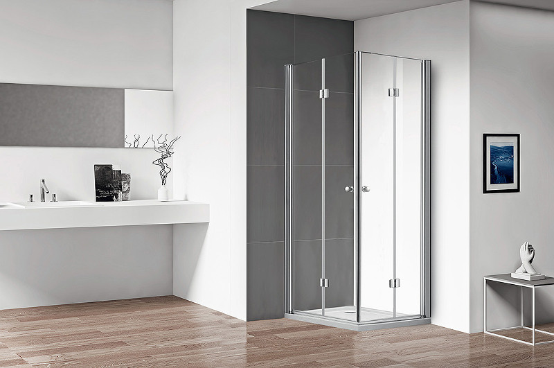 Душевой уголок Cezares Eco 90x100 ECO-O-ASH-2-90/100-C-Cr профиль Хром стекло прозрачное