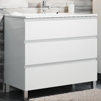 Тумба с раковиной SanVit Авеню-3 70 kavenu3070w Белая глянцевая МДФ / ЛДСП