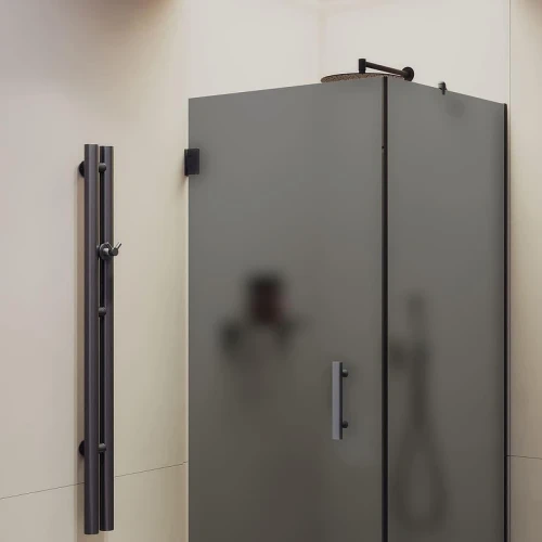 Душевой уголок Maybah Glass MGY-1307-6 900х900х1950 на петлях Черный стекло графитовое матовое