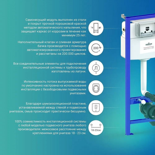 Инсталляция Lavinia Boho RelFix 38010010 для унитаза без клавиши смыва