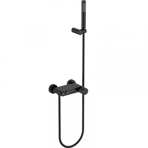Смеситель для ванны Boheme Stick 123-BB.4 Черный матовый латунь на стену
