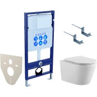 Комплект унитаза с инсталляцией Aquatek Set Aquatek Вега-KKI2 с сиденьем Микролифт фарфор подвесной