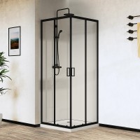 Душевой уголок Vincea City 90х90 VSS-5CT900CLB профиль Черный стекло прозрачное