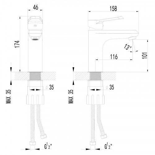 Смеситель для раковины AWP Piros S0306C цвет Хром