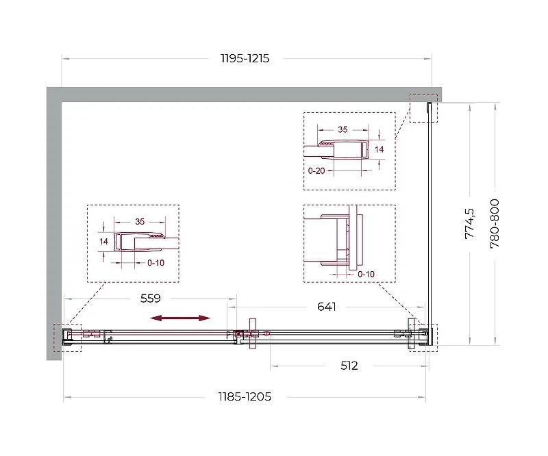 Душевой уголок BelBagno Soft Close-1 120x80 SOFT_CLOSE-1-AH-1-120/80-C-Cr профиль Хром стекло прозрачное