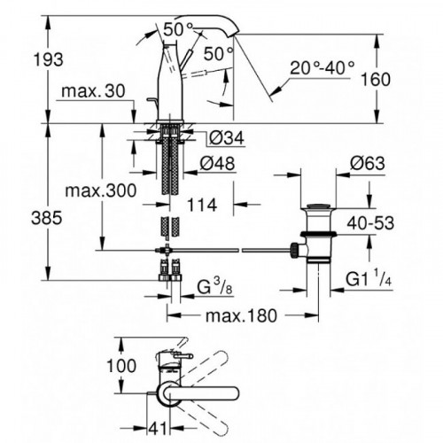 Смеситель для раковины Grohe Essence 23462DL1 Теплый закат матовый латунь