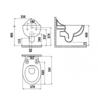 Унитаз Creavit Foglia FG321-11CB00E-0000 подвесной Белый без сиденья фарфор подвесной