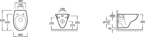 Унитаз подвесной Jacob Delafon Patio E4187G-00 цвет Белый без сиденья