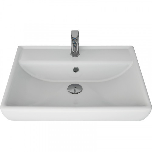 Тумба с раковиной Brevita Vega 60 УТ000022668 подвесная Белая матовая Золото МДФ / ЛДСП