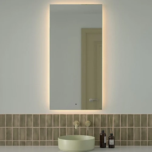 Зеркало Defesto Glow 60х120 DF 2518R с подсветкой 34W-3000К/с фацетом/ИК - выключатель/Теплый белый свет