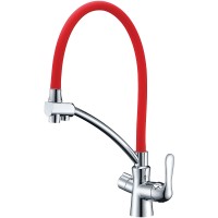 Смеситель для кухни Lemark Comfort LM3070C-Red Хром Красный латунь