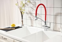 Смеситель для кухни Lemark Comfort LM3070C-Red Хром Красный латунь