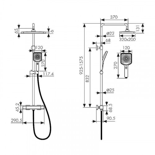 Душевая система Kaiser Cube 01377 с термостатом цвет Хром