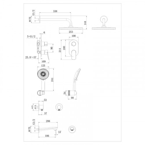 Душевая система AWP Teza S0822C цвет Хром