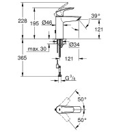 Смеситель для раковины Grohe Eurosmart 23323003 Хром латунь