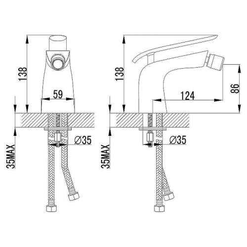 Смеситель для биде Lemark Melange LM4908CW Белый Хром