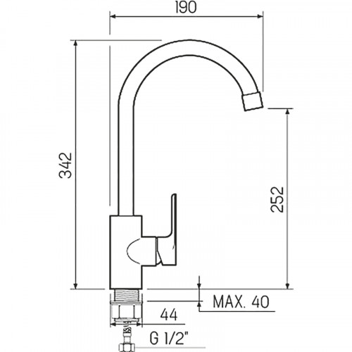 Смеситель для кухни Ростовская Мануфактура Сантехники SL133-017F Хром