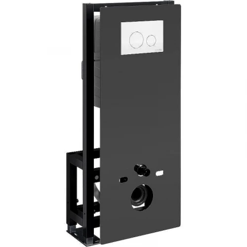 Инсталляция WasserKRAFT Glan 66TLT.010.ME.BL.WM02 для унитаза Черное стекло с Белой матовой клавишей смыва