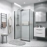 Душевой уголок Grossman Pragma 120x100 L 120.K33.03.1210.21.02 профиль Черный матовый стекло шиншилла