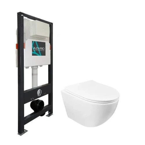 Унитаз с инсталляцией Azario AZ-501A+AZ-0046SP цвет Белый с сиденьем Микролифт
