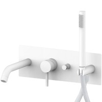 Смеситель для ванны Paffoni Light LIG001BO Белый матовый встраиваемый