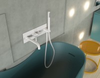 Смеситель для ванны Paffoni Light LIG001BO Белый матовый встраиваемый