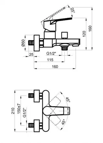 Комплект смесителей Azario Treya AZ-156805024+AZ-156845524+AZ-157820224 цвет Черный матовый