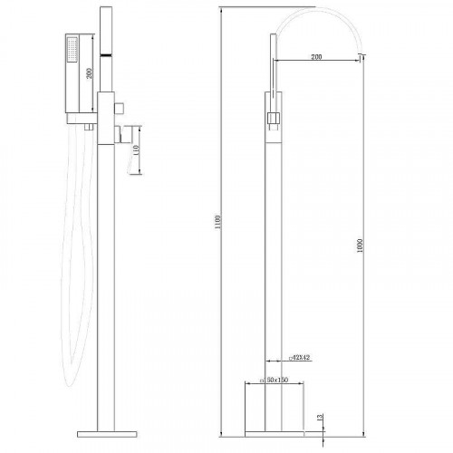 Смеситель для ванны Abber Wasserfall AF8615NG Никель