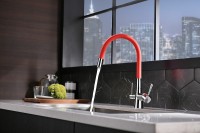 Смеситель для кухни Lemark Comfort LM3075C-Red Хром Красный латунь