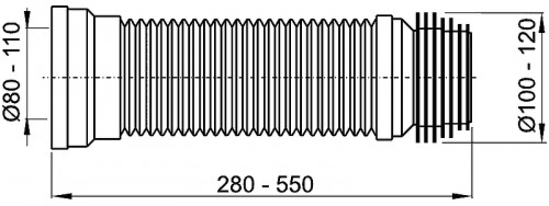 Фановая труба гофровая Alcaplast A97 Белая
