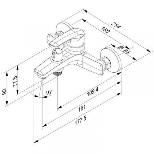 Смеситель для ванны Iddis Ray RAYBL02i02WA Черный матовый