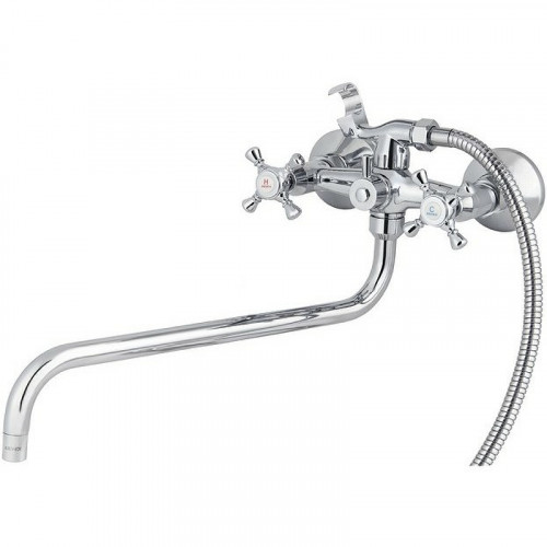 Смеситель для ванны Kaiser Grace 11070SH универсальный Хром латунь на стену